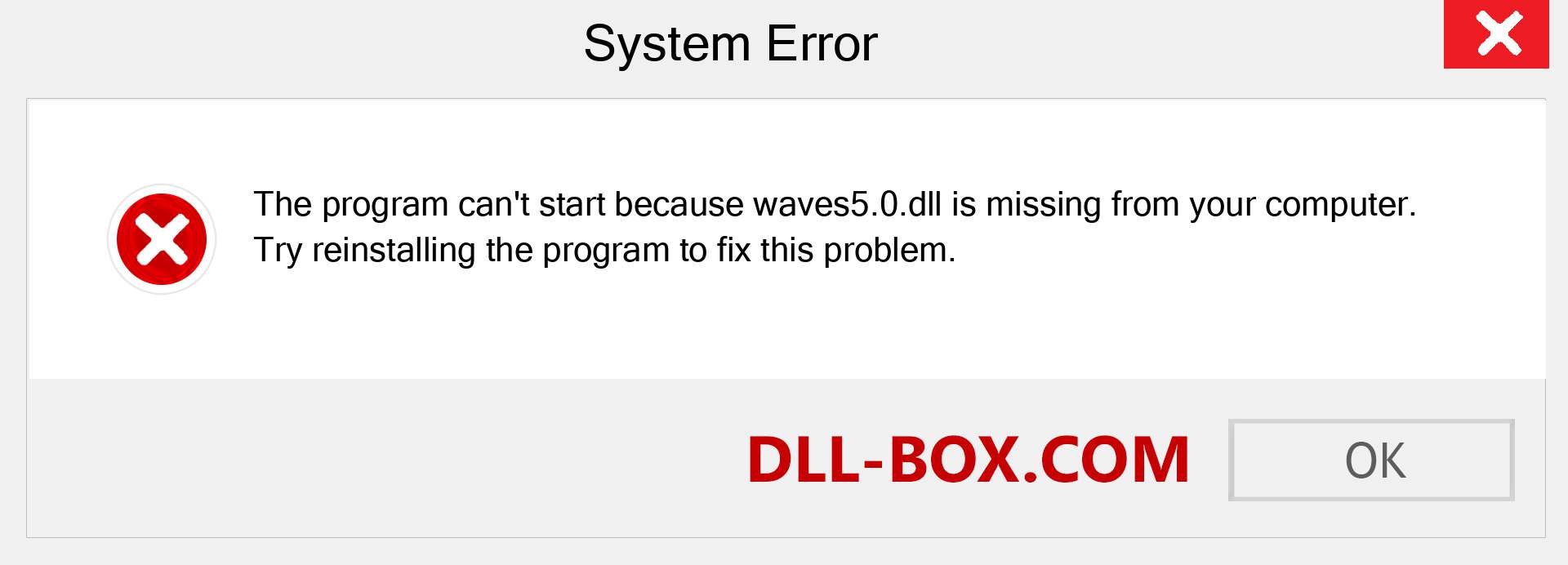  waves5.0.dll file is missing?. Download for Windows 7, 8, 10 - Fix  waves5.0 dll Missing Error on Windows, photos, images